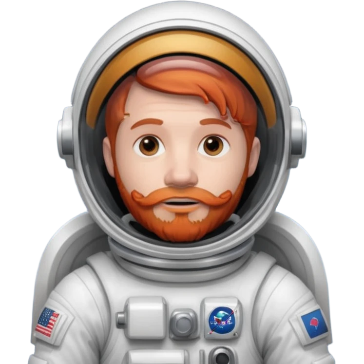 astronaut, white suit and helmet ,with red beard emoji