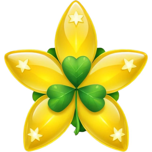 real cosmos star, but with clover, to make star look like lucky star, but main point is star, make it more star like real star emoji emoji