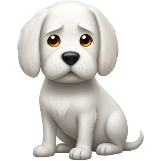 Pooping white dog emoji