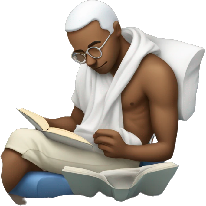 white men chilling with book emoji