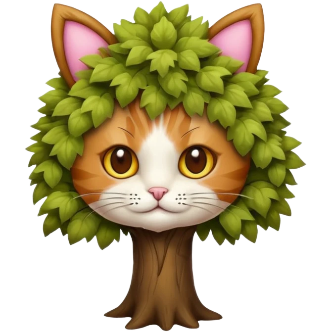 Tree with cat ears emoji