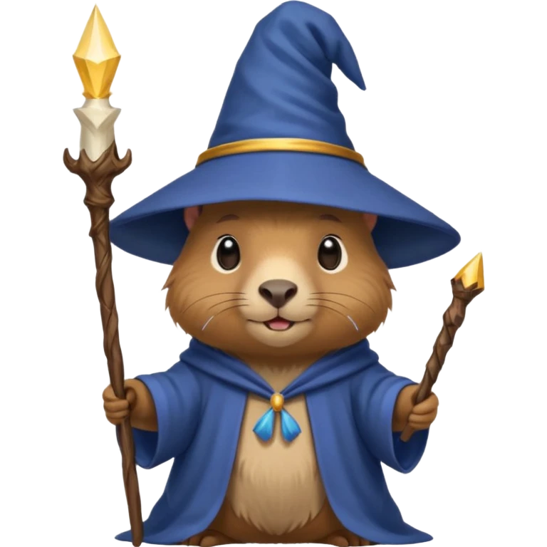 Cute baby capybara wizard emoji