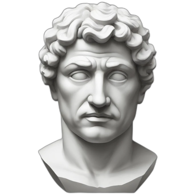 Stoic statue man only with head emoji