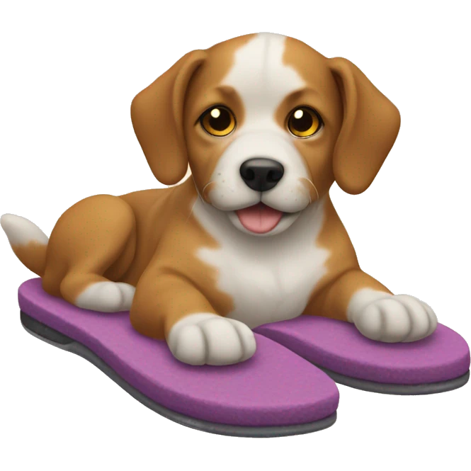 Dog wearing slippers emoji
