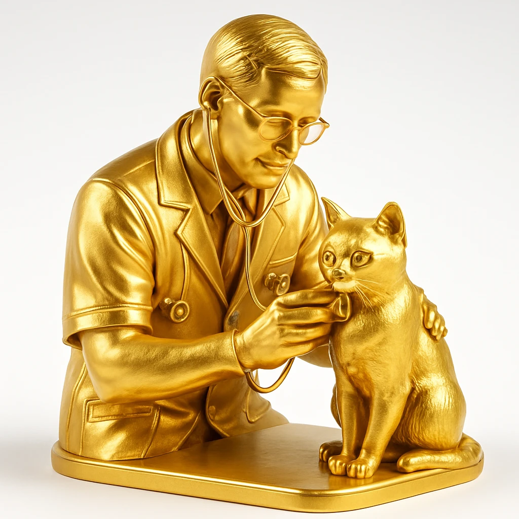 veterinarian examining a cat emoji