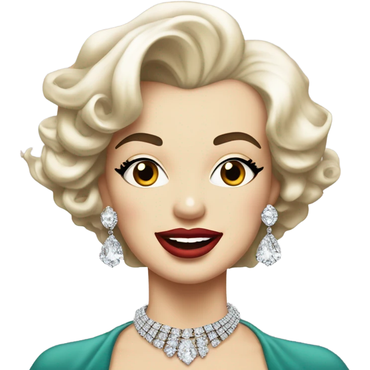 Marilyn Monroe wearing jewlery emoji