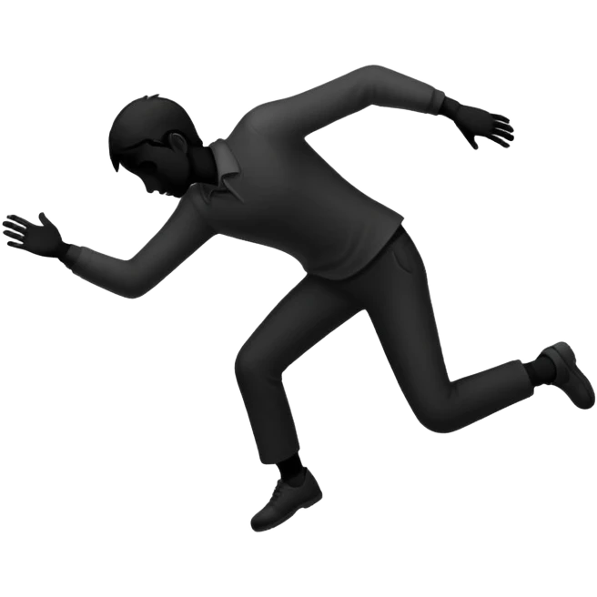 a silhouette of a man faling emoji