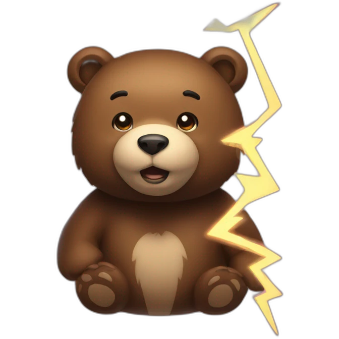 bear with lightning emoji