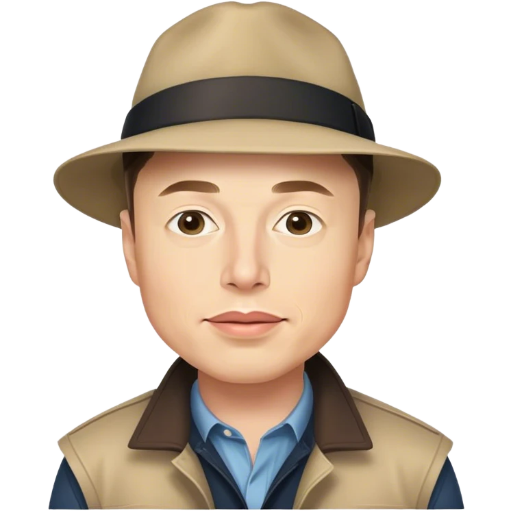 elon musk wearing a hat emoji