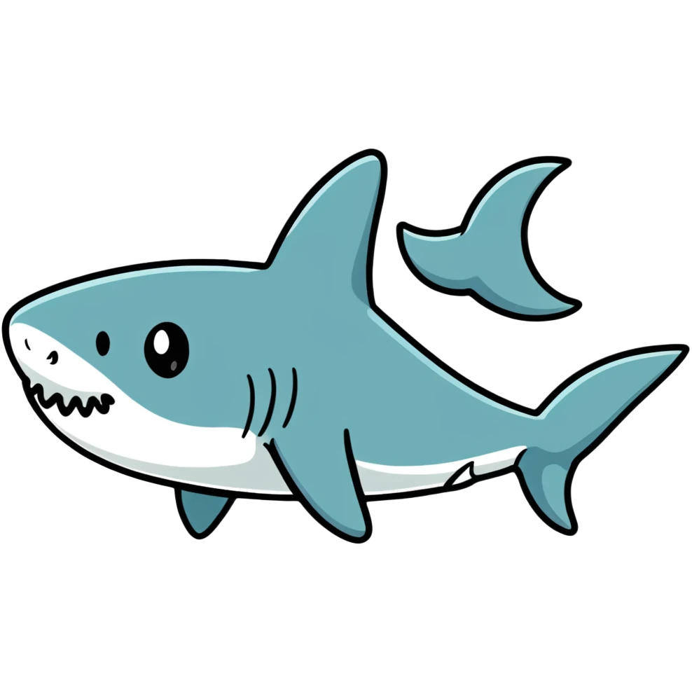 cartoon shark swimming emoji