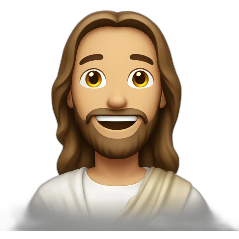 Jesus laughs until he tears up emoji