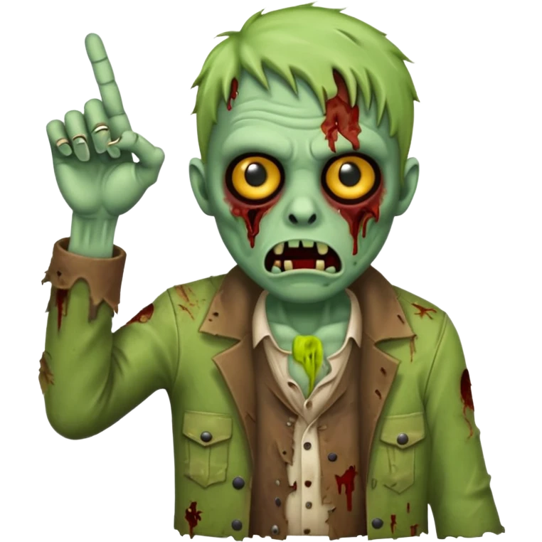 A zombie emoji with the middle finger sticking out emoji