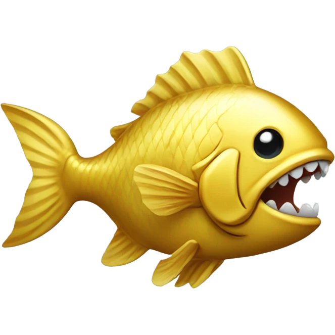 A fish with gold teeth emoji