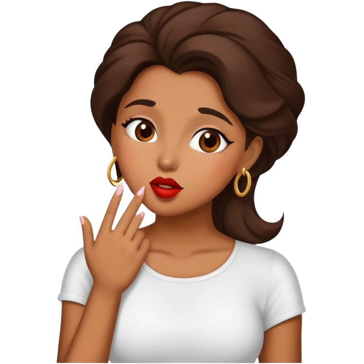 Latina sending a kiss emoji