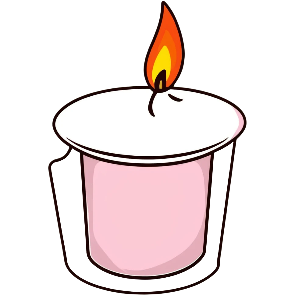 minimalist aesthetic scented candle with a gentle flame emoji