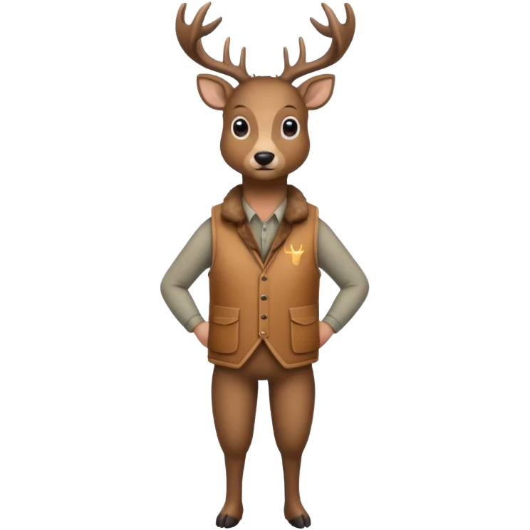 crea una mascota de equipo que sea un venado de cuerpo completo y lleve un chaleco con el nombre de telamon que en el chaleco diga telamon emoji