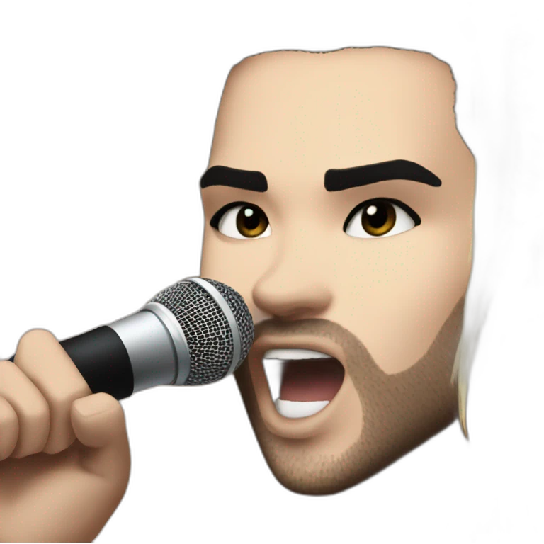 bill kaulitz, singing, blonde, close up emoji