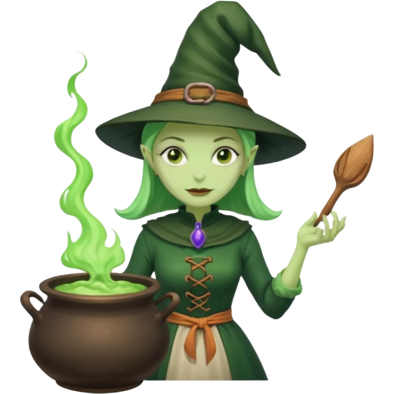 green witch cooking potion emoji