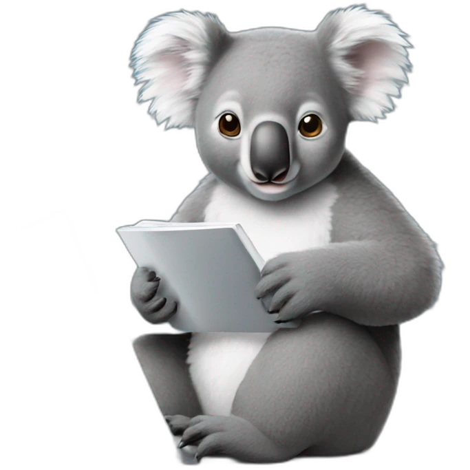 koalas-reading-twitter-and-working-on-a-black-laptop emoji