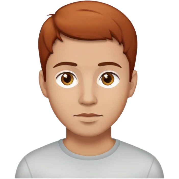 Light skinned man with short auburn hair and brown eyes emoji