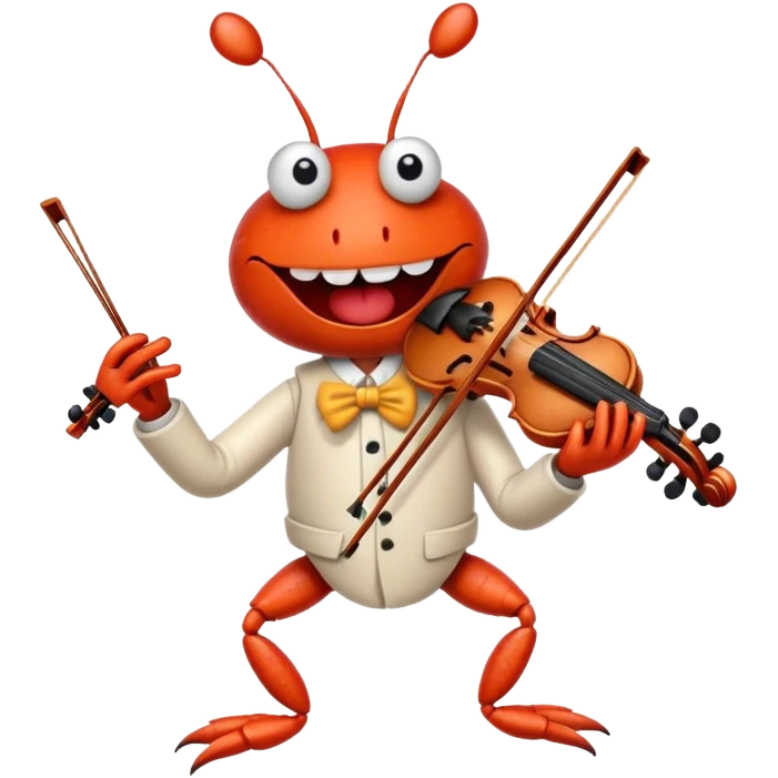 Mr. Crabs playing the smallest violin  emoji