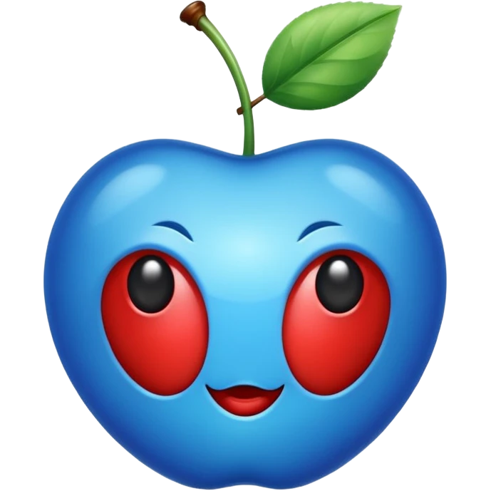Une  cerise bleu  ios 8 emoji
