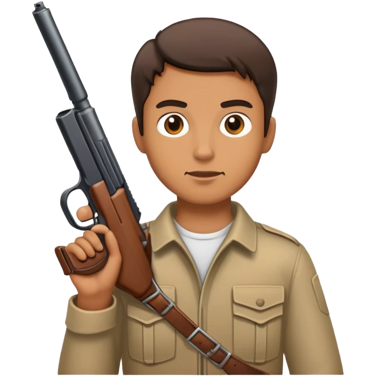 Man holding a gun with a extended clip emoji