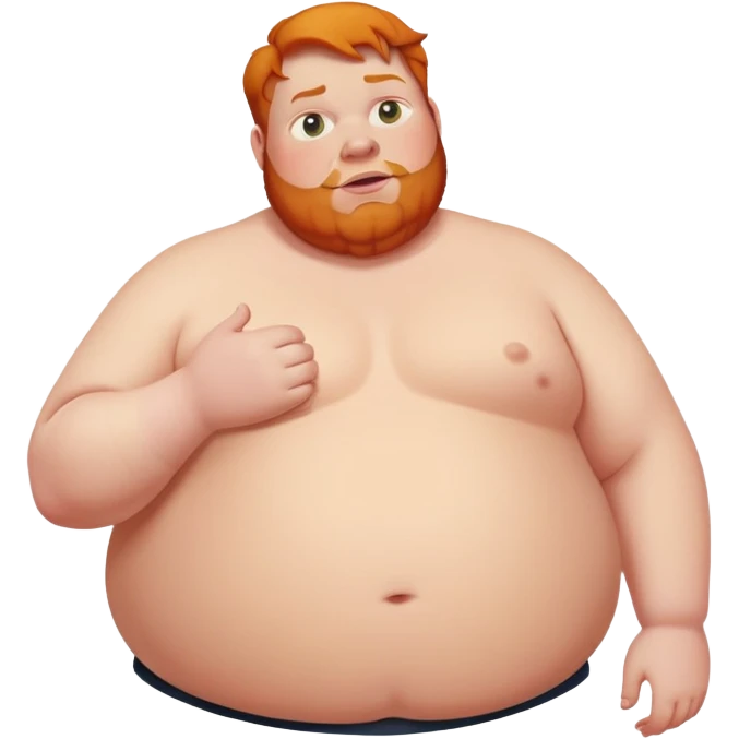 obese ginger man taking ozempic emoji