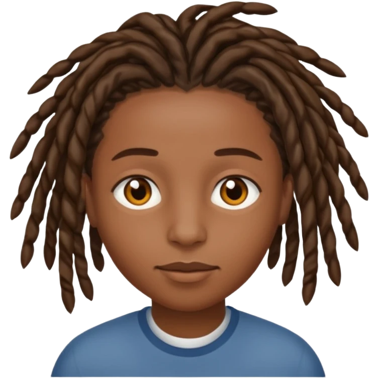 short, brown skin, short locs emoji