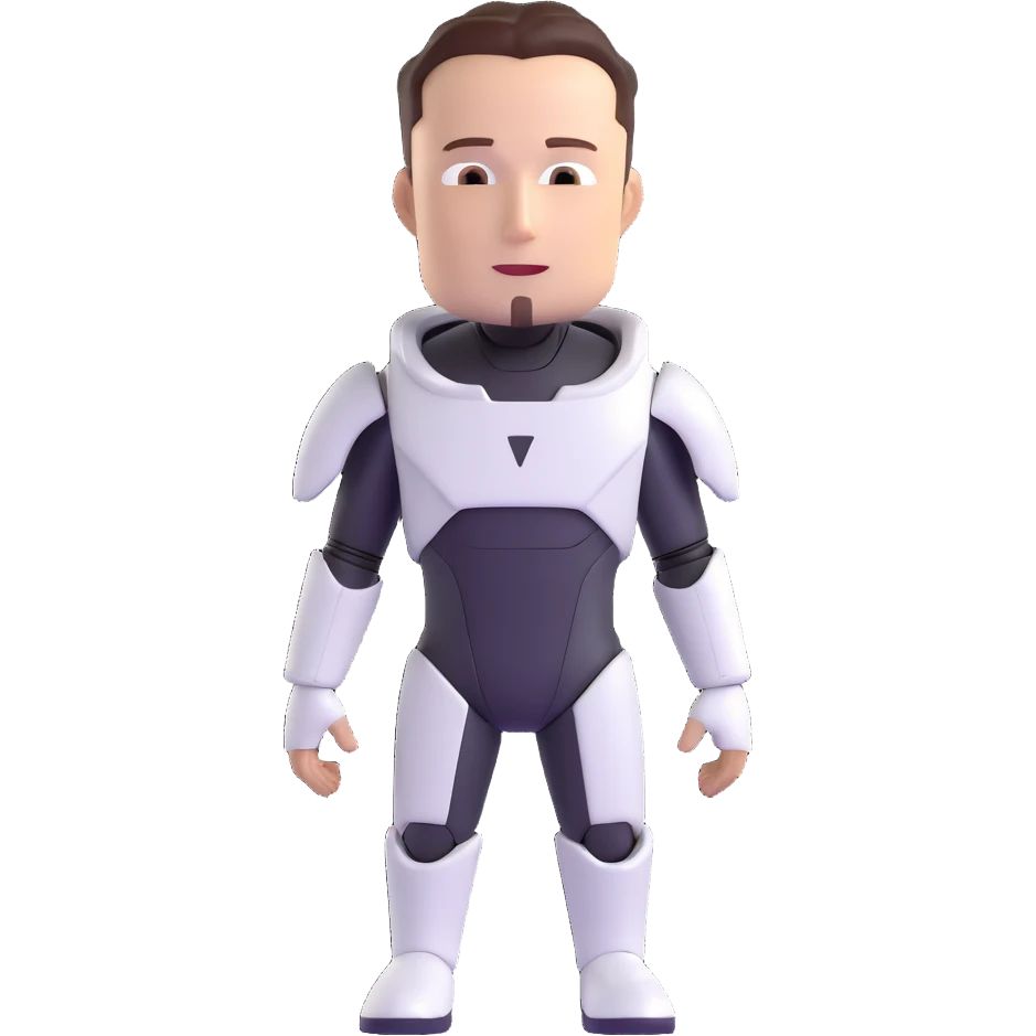 character inspired by Elon Musk, futuristic and innovative look emoji