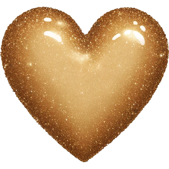 A beige and brown sparkling heart emoji
