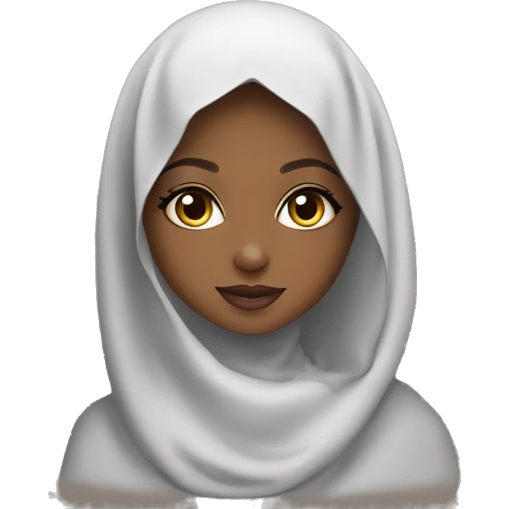 Pretty model Muslim Somali girl wearing khimar with her Turkish Angora cat  emoji