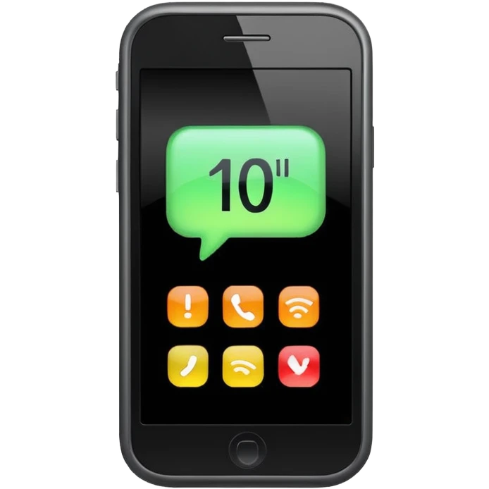 celular con llamada que diga "cliente 10" emoji