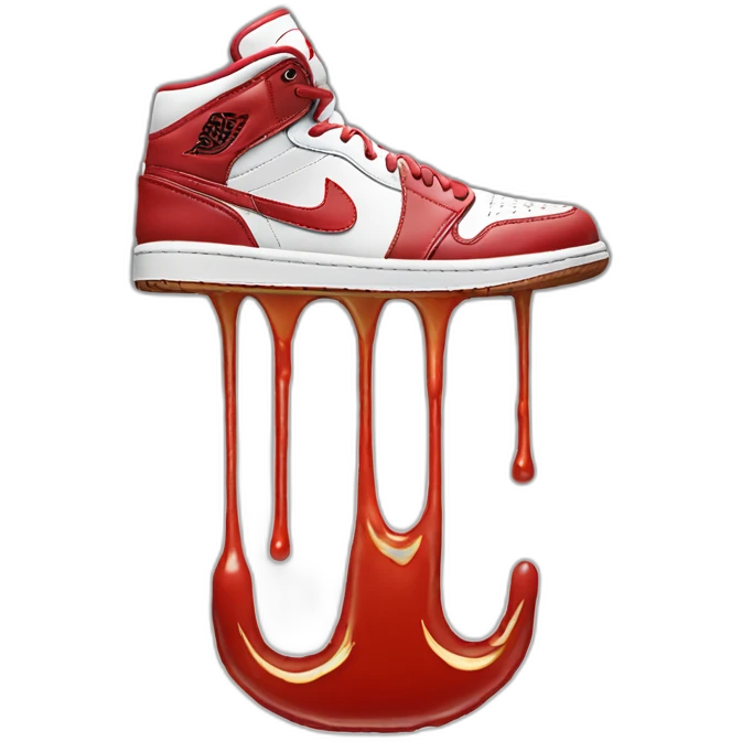 nike Jordan shoe with ketchup dripping down emoji