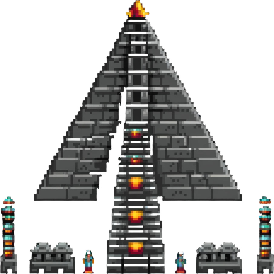 Toltec pyramid of Tula with statues emoji