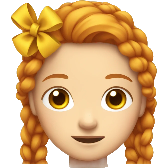 Bow with ginger girl emoji
