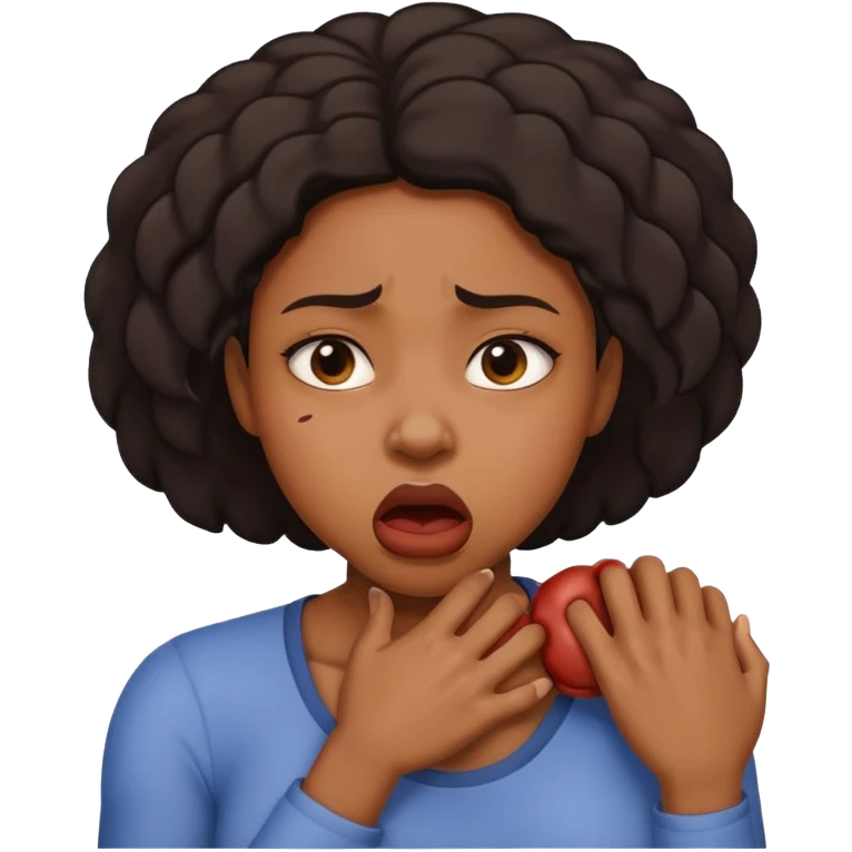 a black female strangling herself emoji