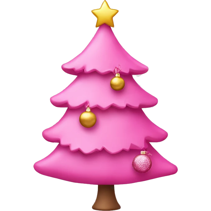 pink girly christmas tree emoji with pink ornaments emoji