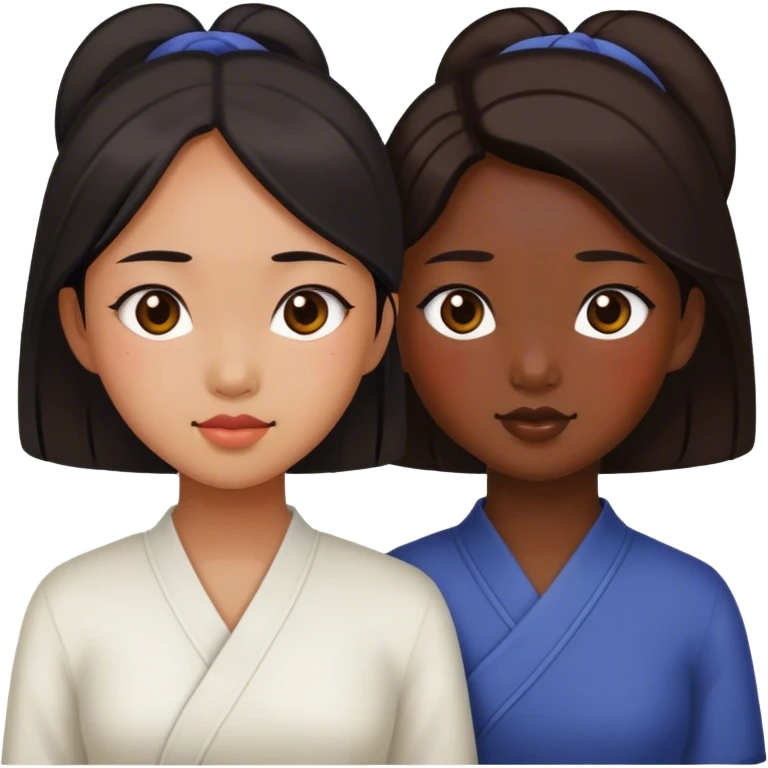 two asian girls blackhole emoji