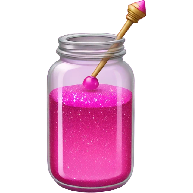  wand dipped in jar of hot pink of honey with glitter  emoji