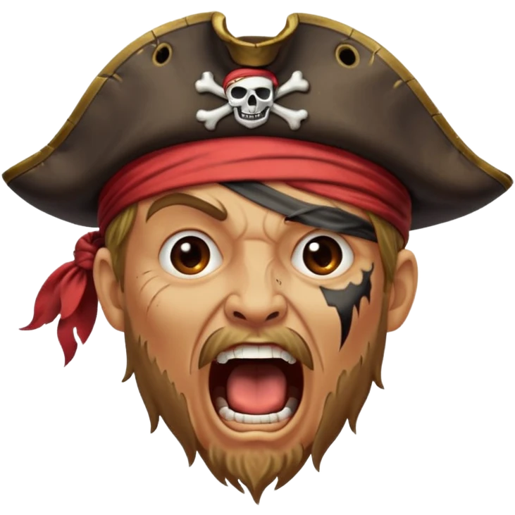 pirate, screaming emoji