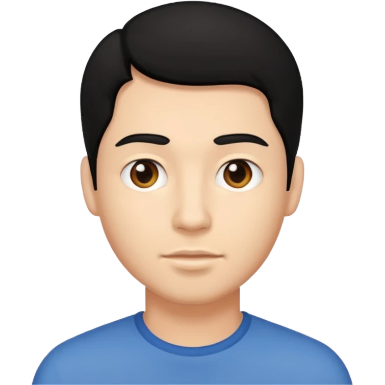 man black hair light skin tone emoji