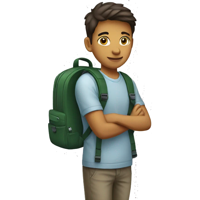 student with backpack minimalisctic emoji
