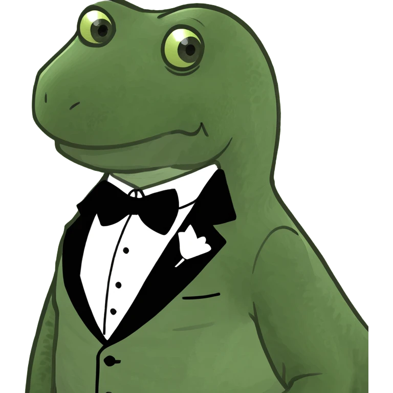 Dino in tux emoji