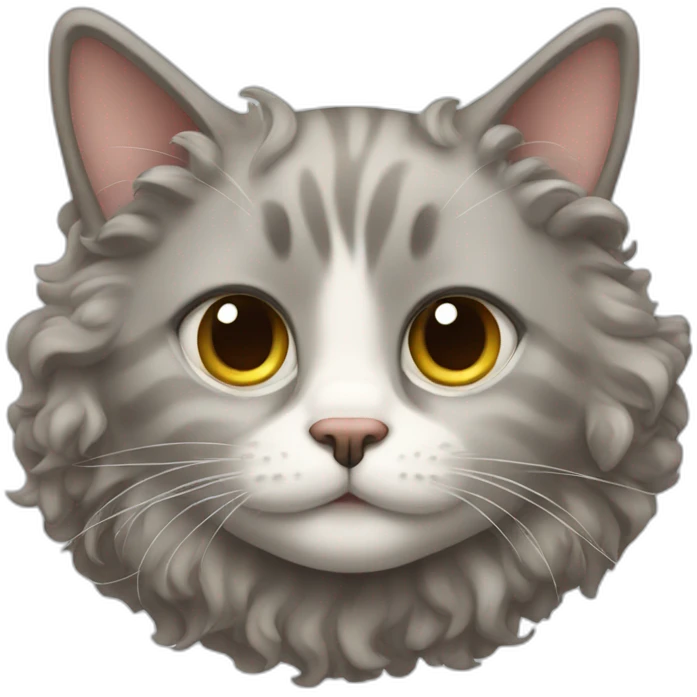 Curly hair cat emoji