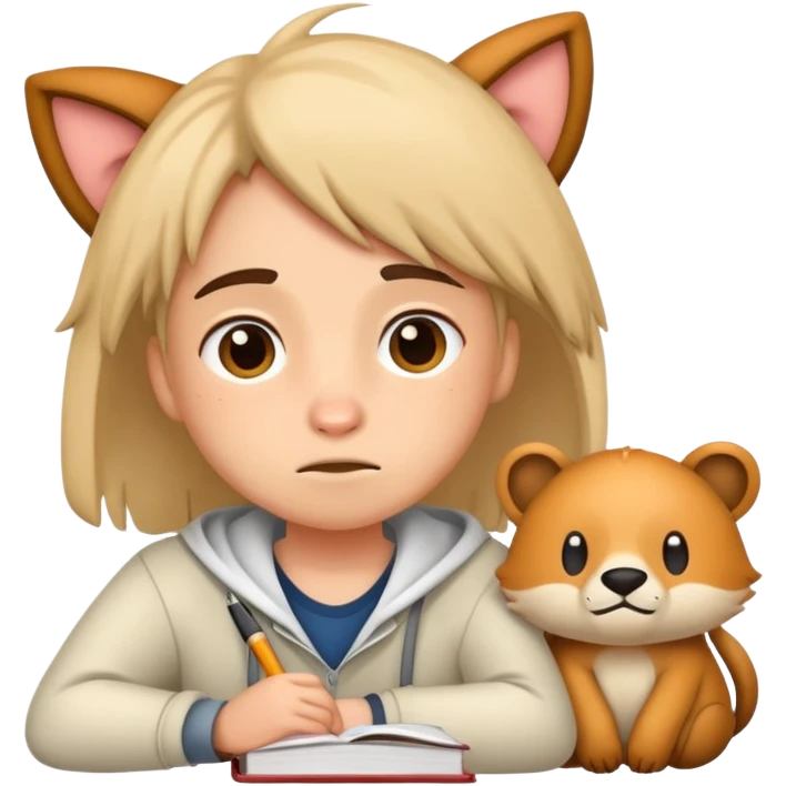tired student as nice animal emoji