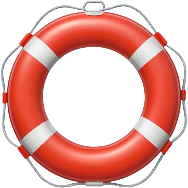 lifebuoy object icon, red and white float ring, glossy plastic texture, pool safety equipment, 3D cartoon, mobile game icon style, centered, clean background, no text, no watermark
 emoji