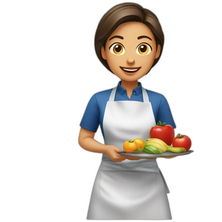 Mujer cocinando con delantal emoji