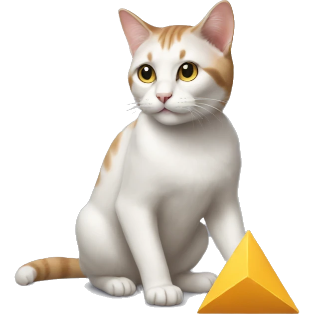 cat playing the triangle emoji