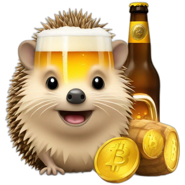 hedgehog bitcoin and beer emoji